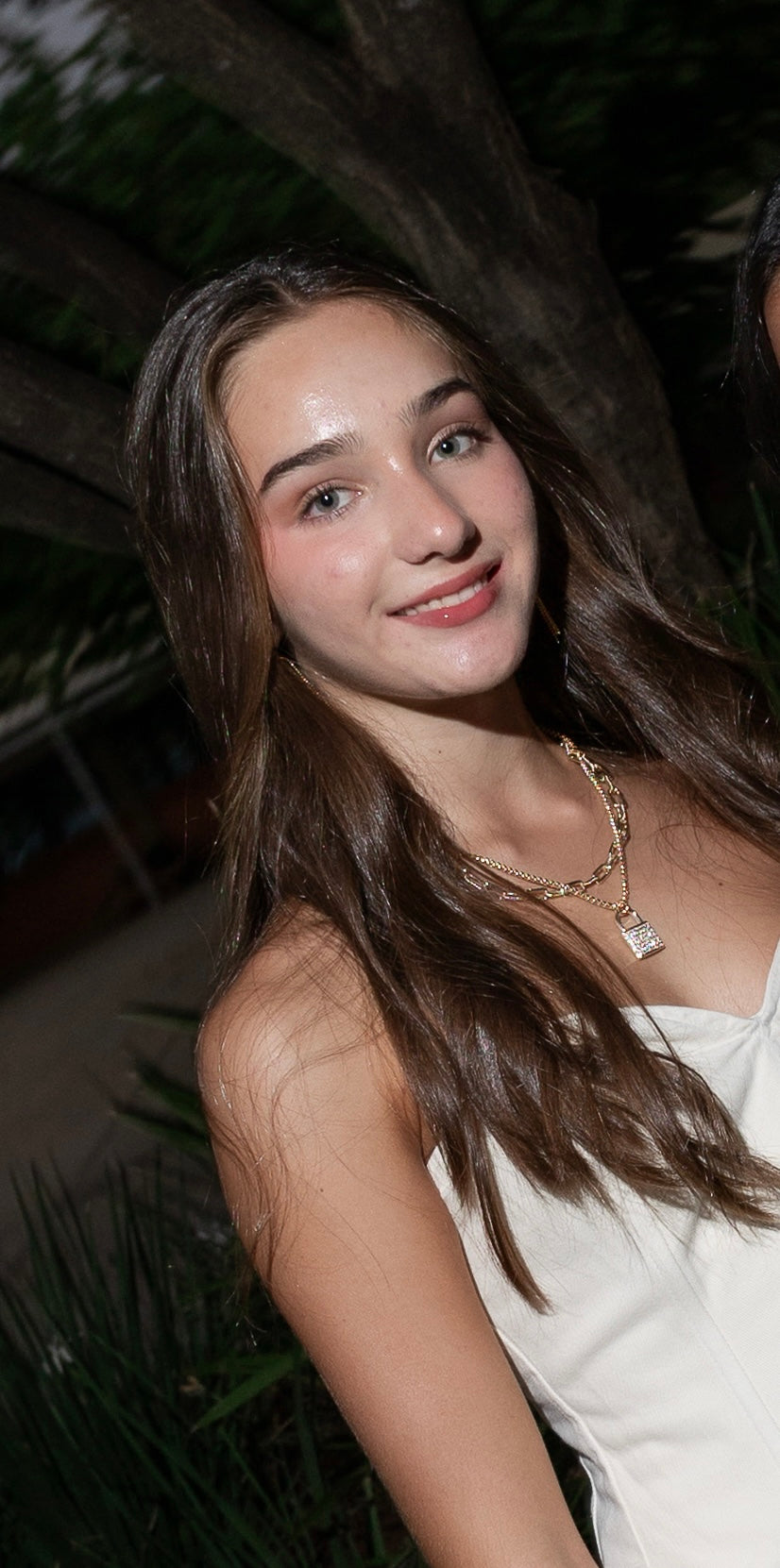 Collar Double Paperclip CZ Locket