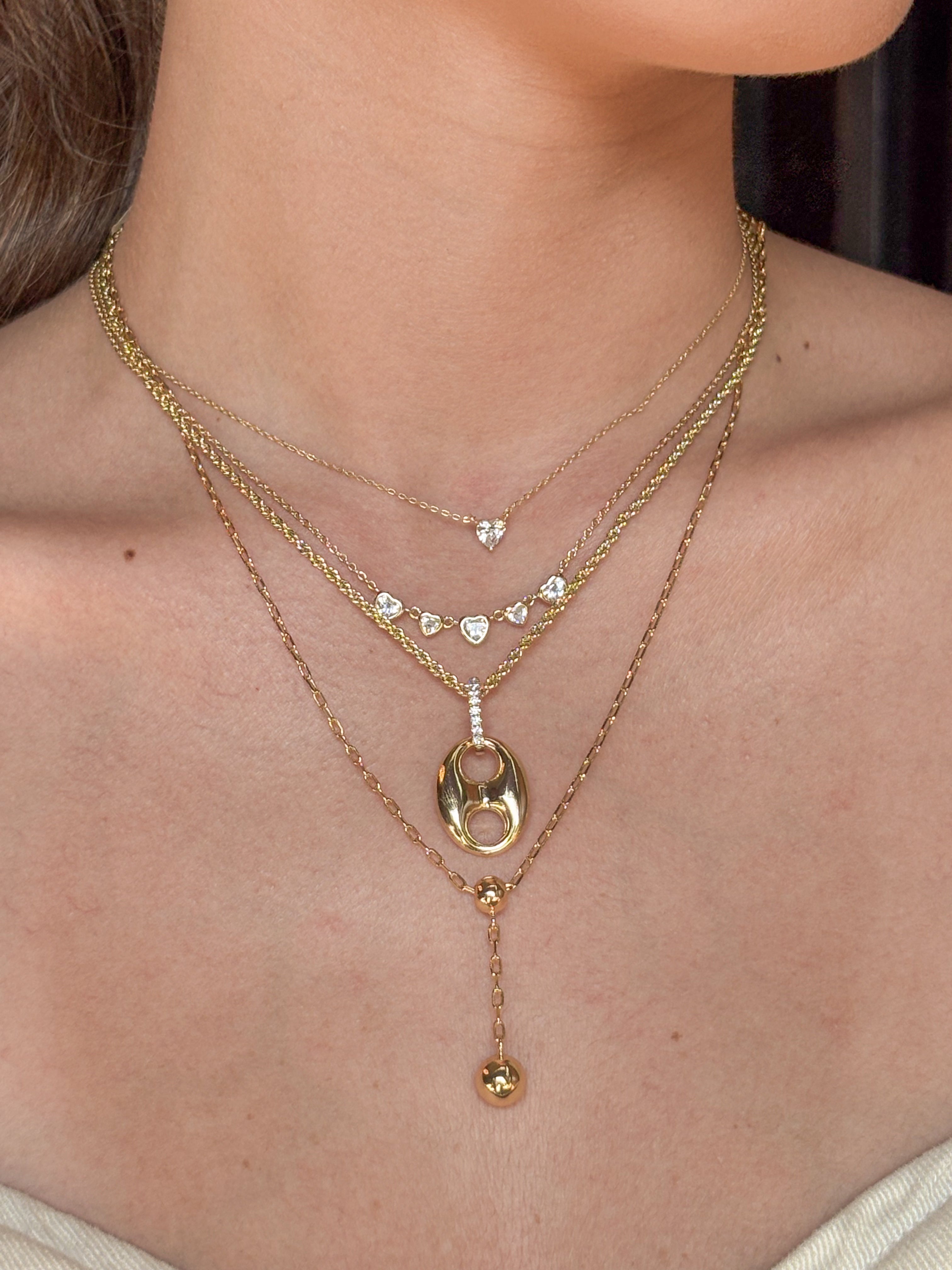 Collar Skinny Paperclip Bubble Y Necklace