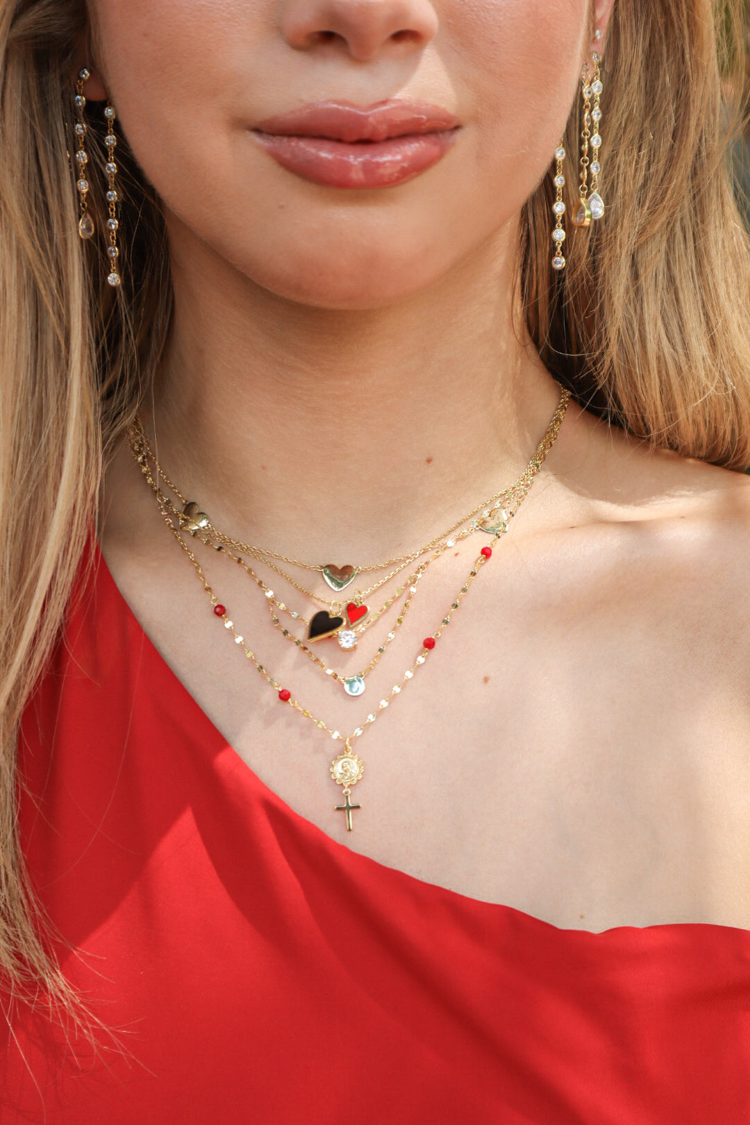 Collar Chainey Mirror Double CZ & Flat Disk