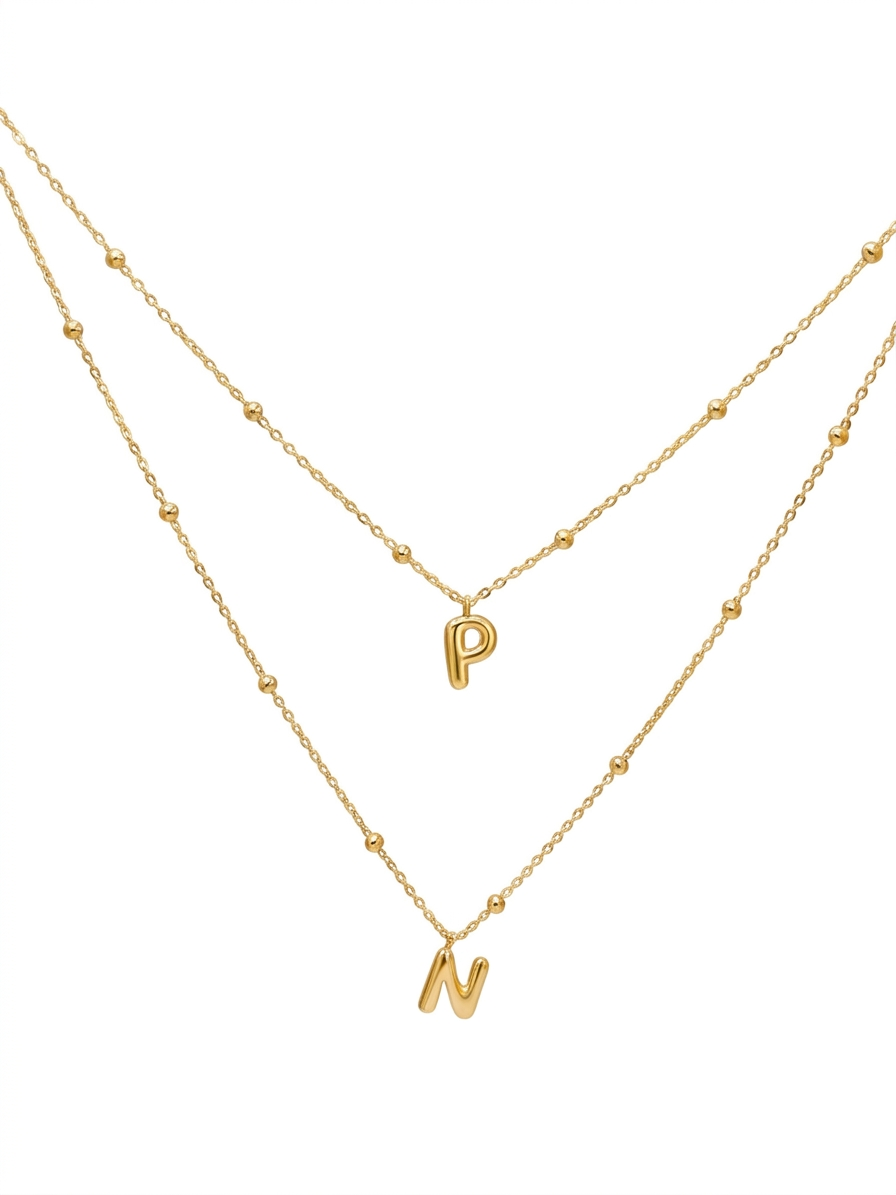 Collar Bubble Balloon Initial Gold