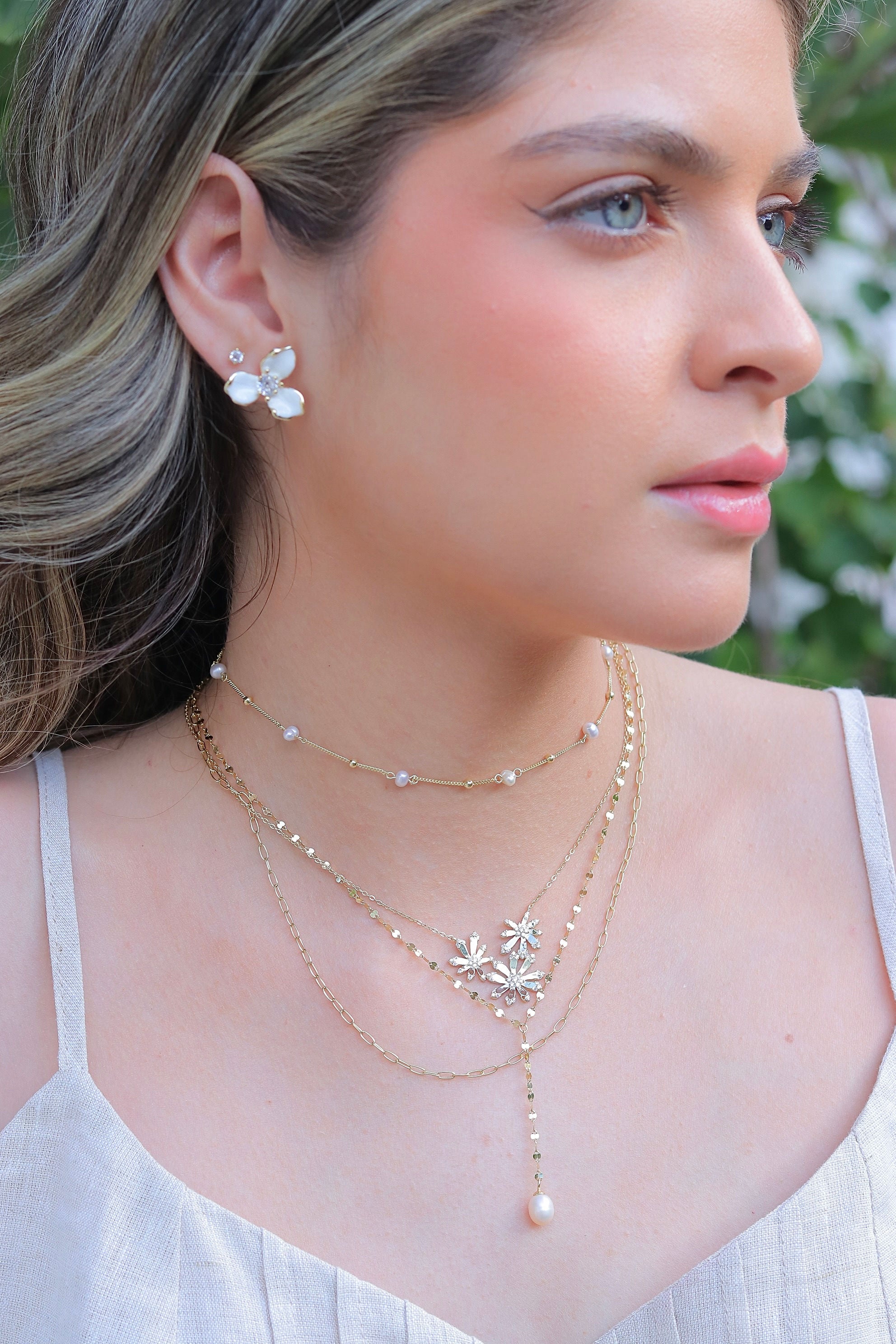 Collar Double Peaks Flower Necklace