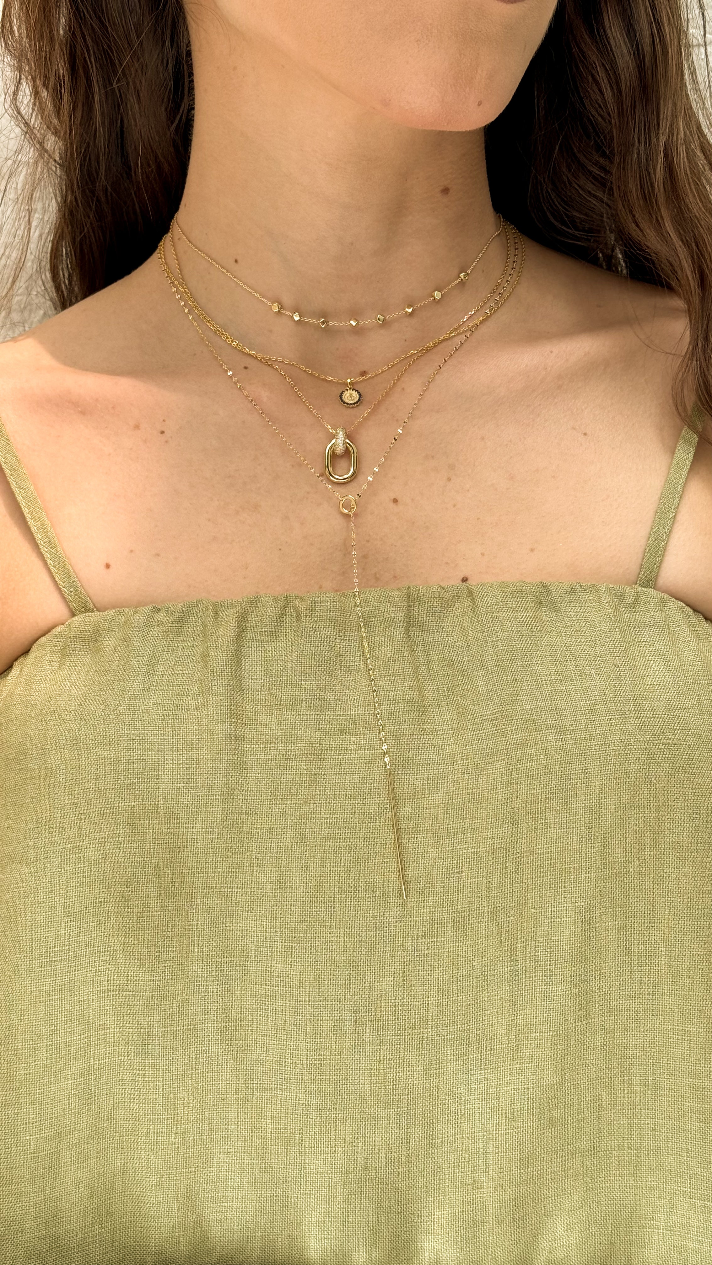 Collar Sliding Longy Bar Gold Choker