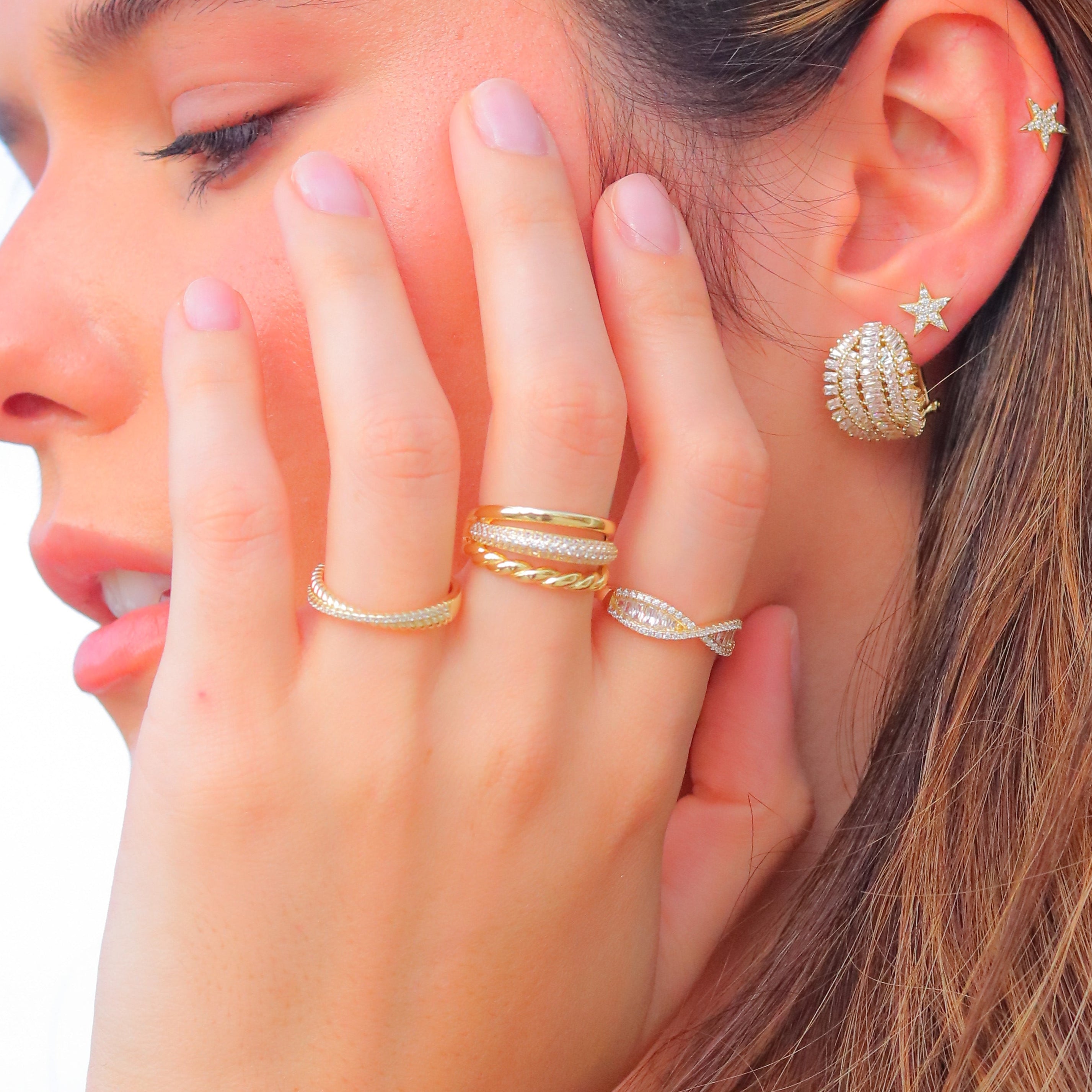 Anillo Skinny Twisted & CZ