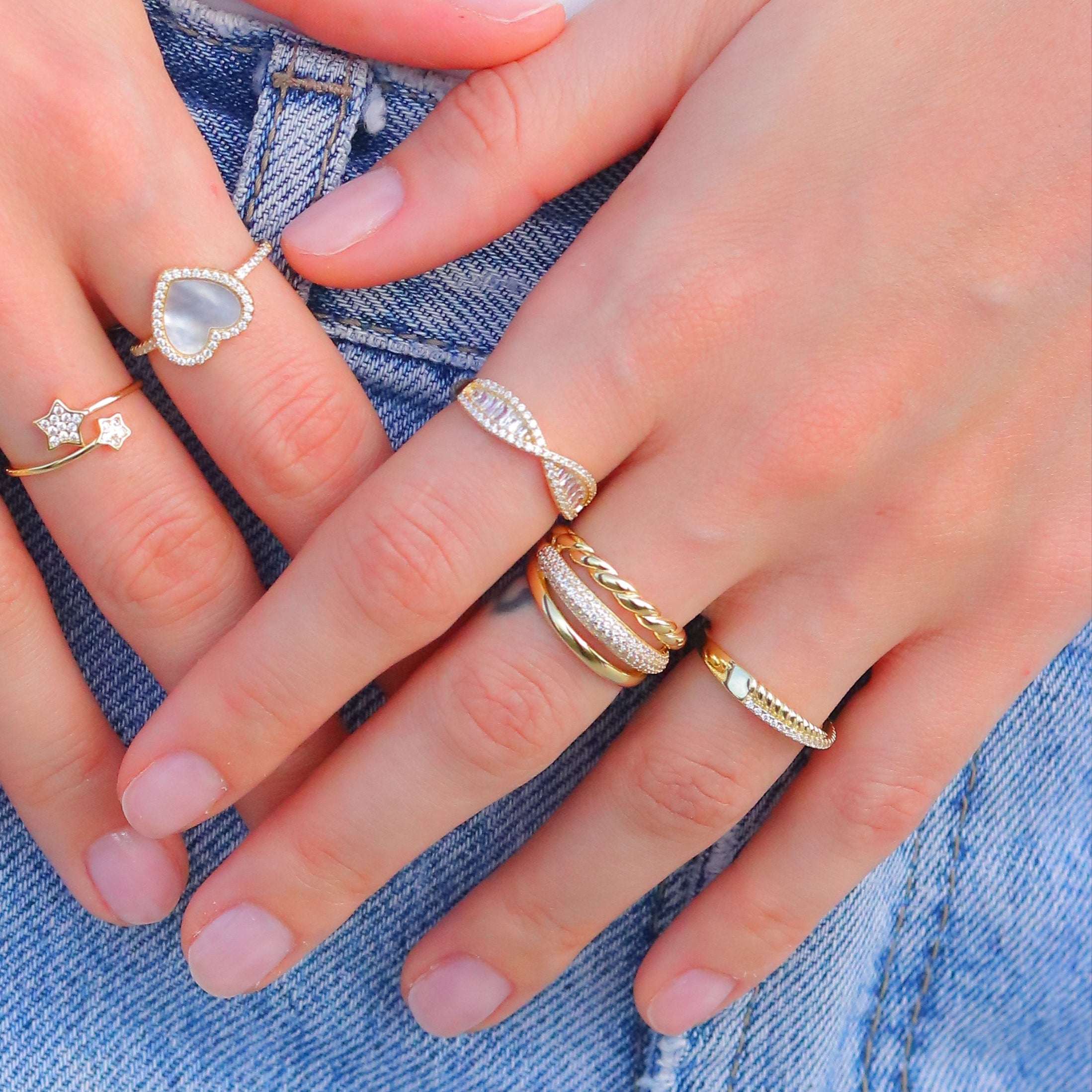 Anillo Triple Rope CZ Plain