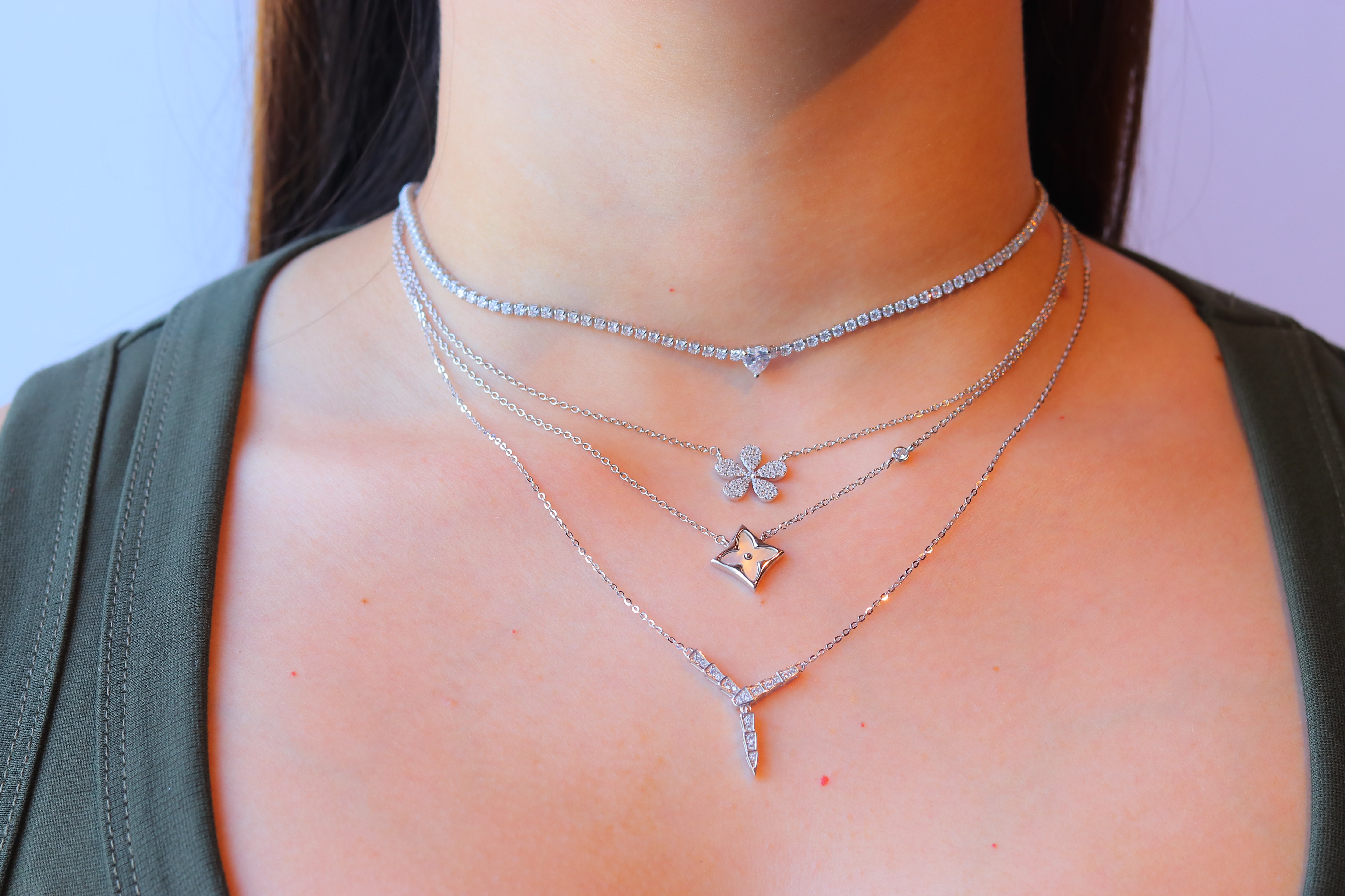 Collar Medium Cirka Heart Ent Silver