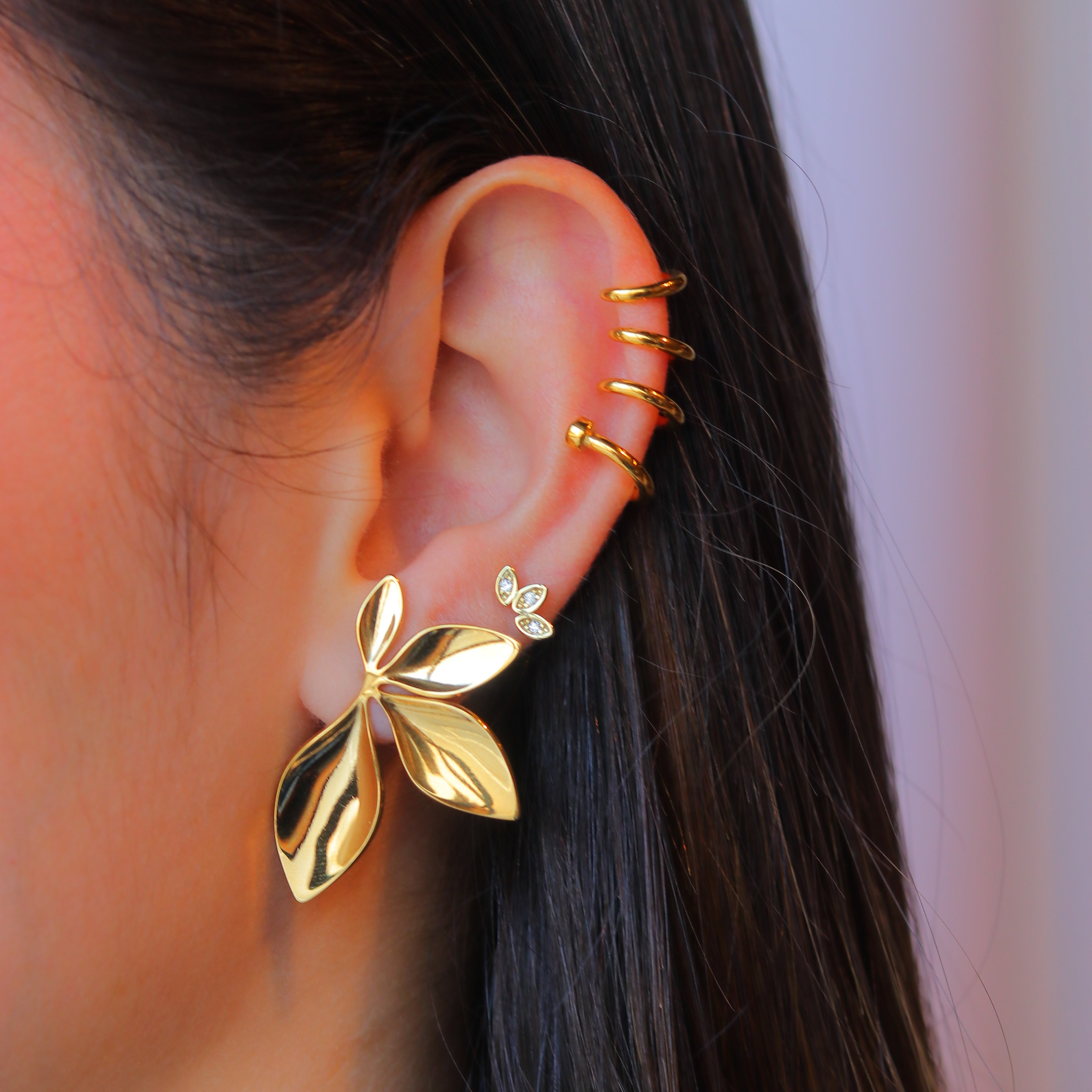 Aro Stainey 3 leaf Stud