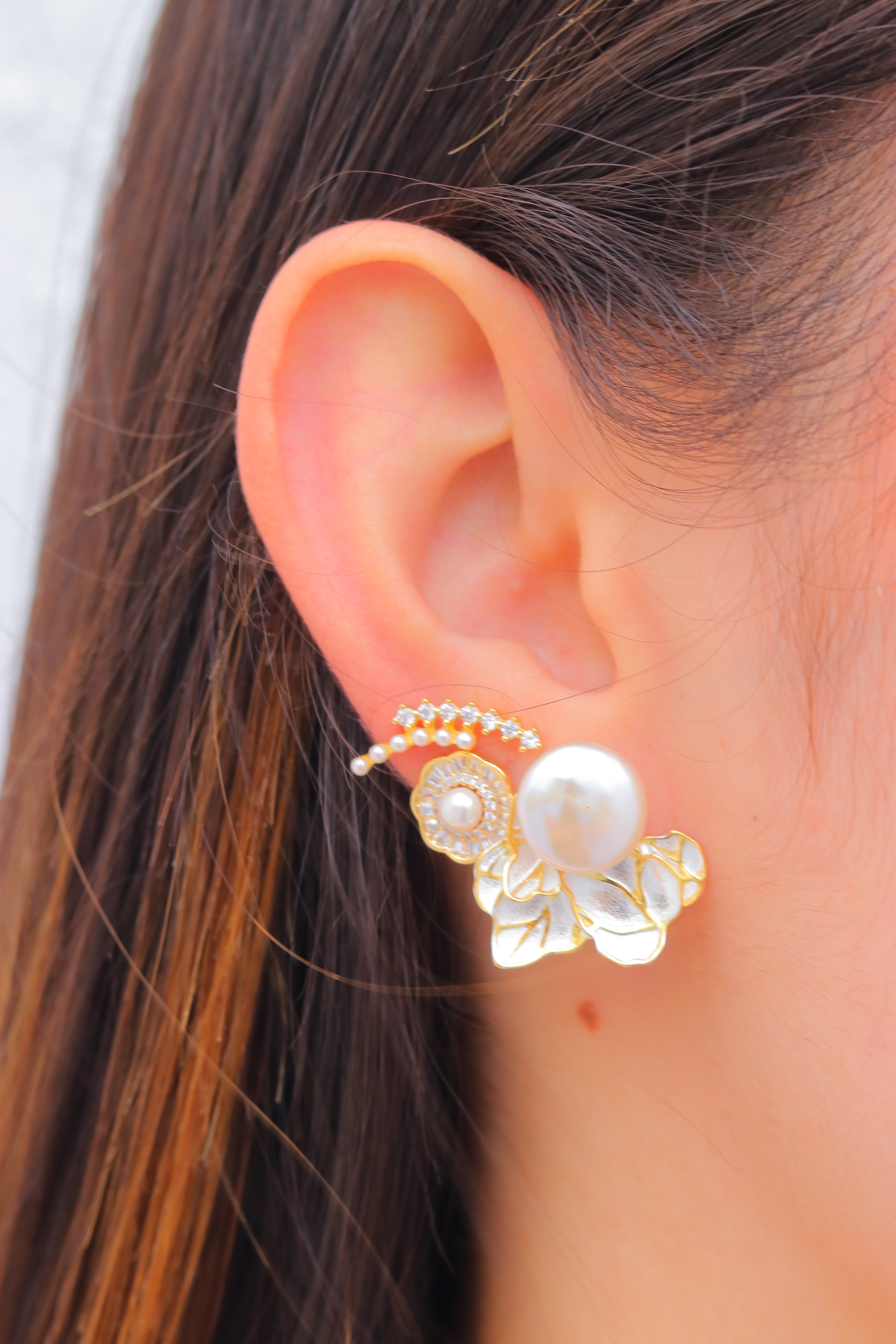 Aro New Bagui & CZ square Stud