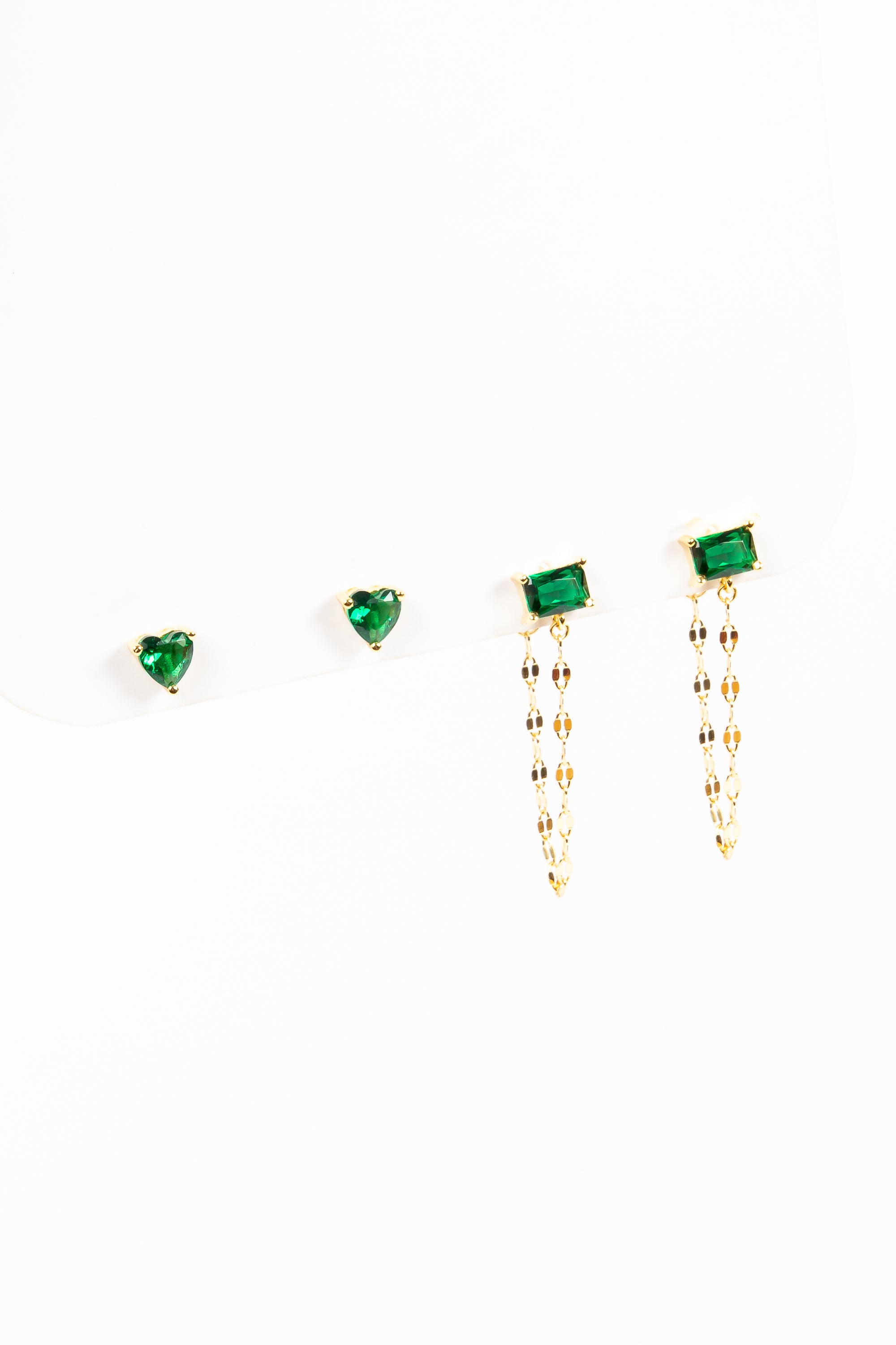Aro Green Crystal Heart mini Stud