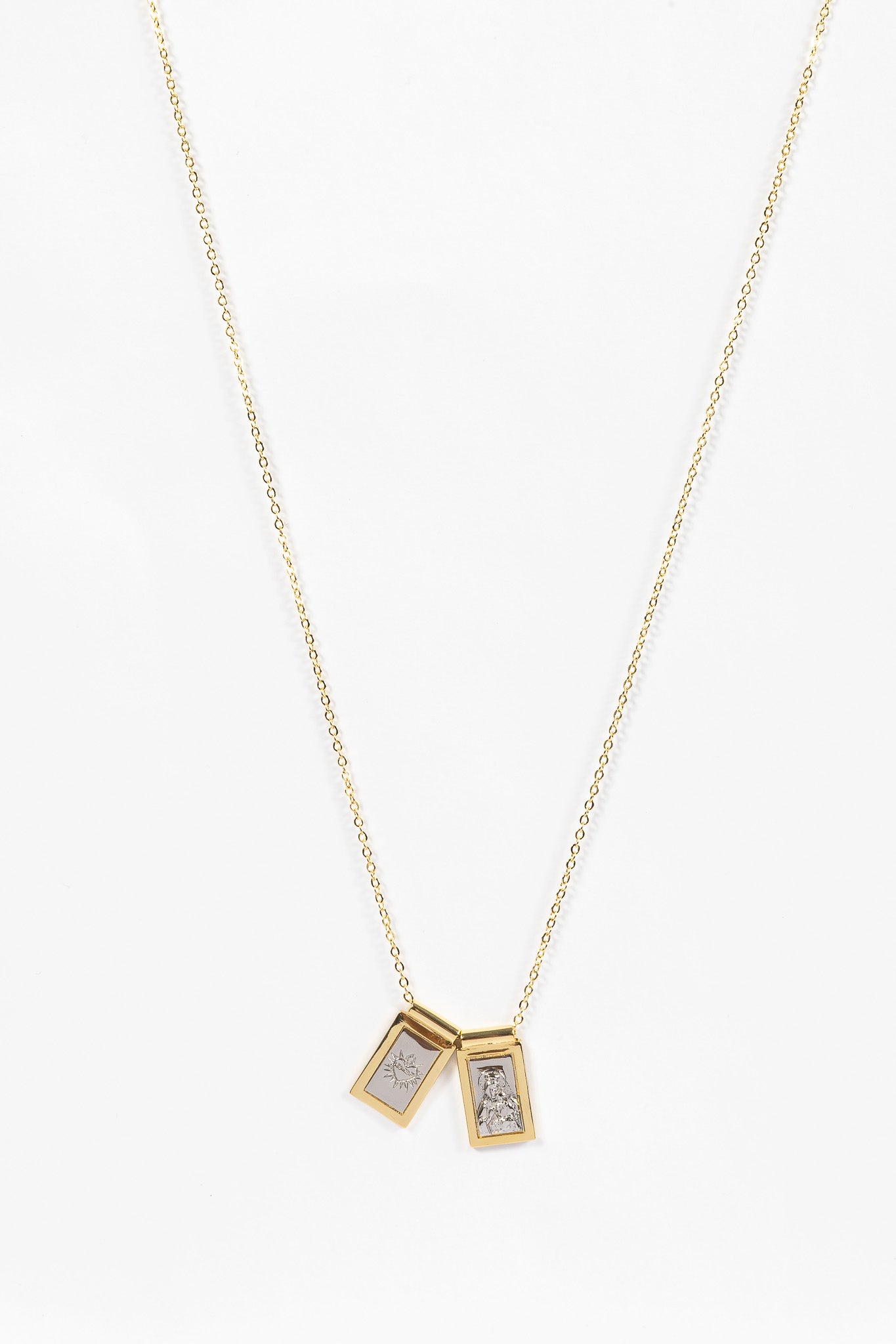 Collar Brass New Virgin & Heart Scapular Bicolor