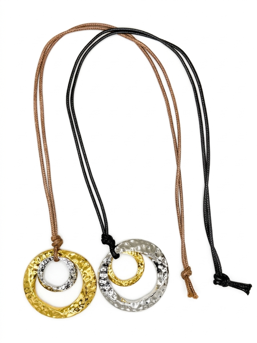 Collar Leather Double Loop Bicolor