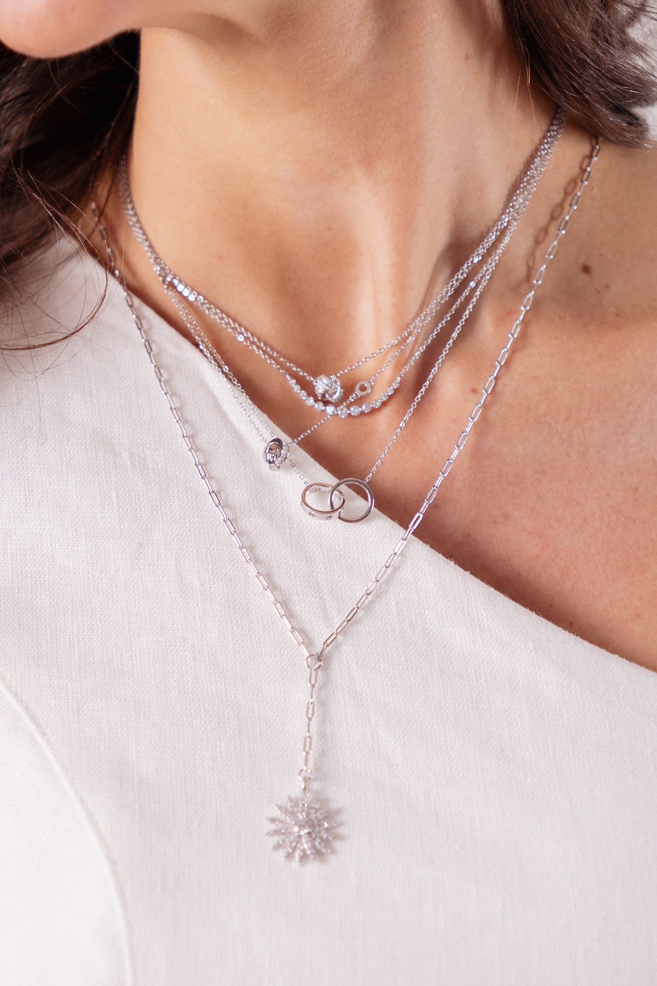 Collar Mini Double Round Bagui Loop Silver