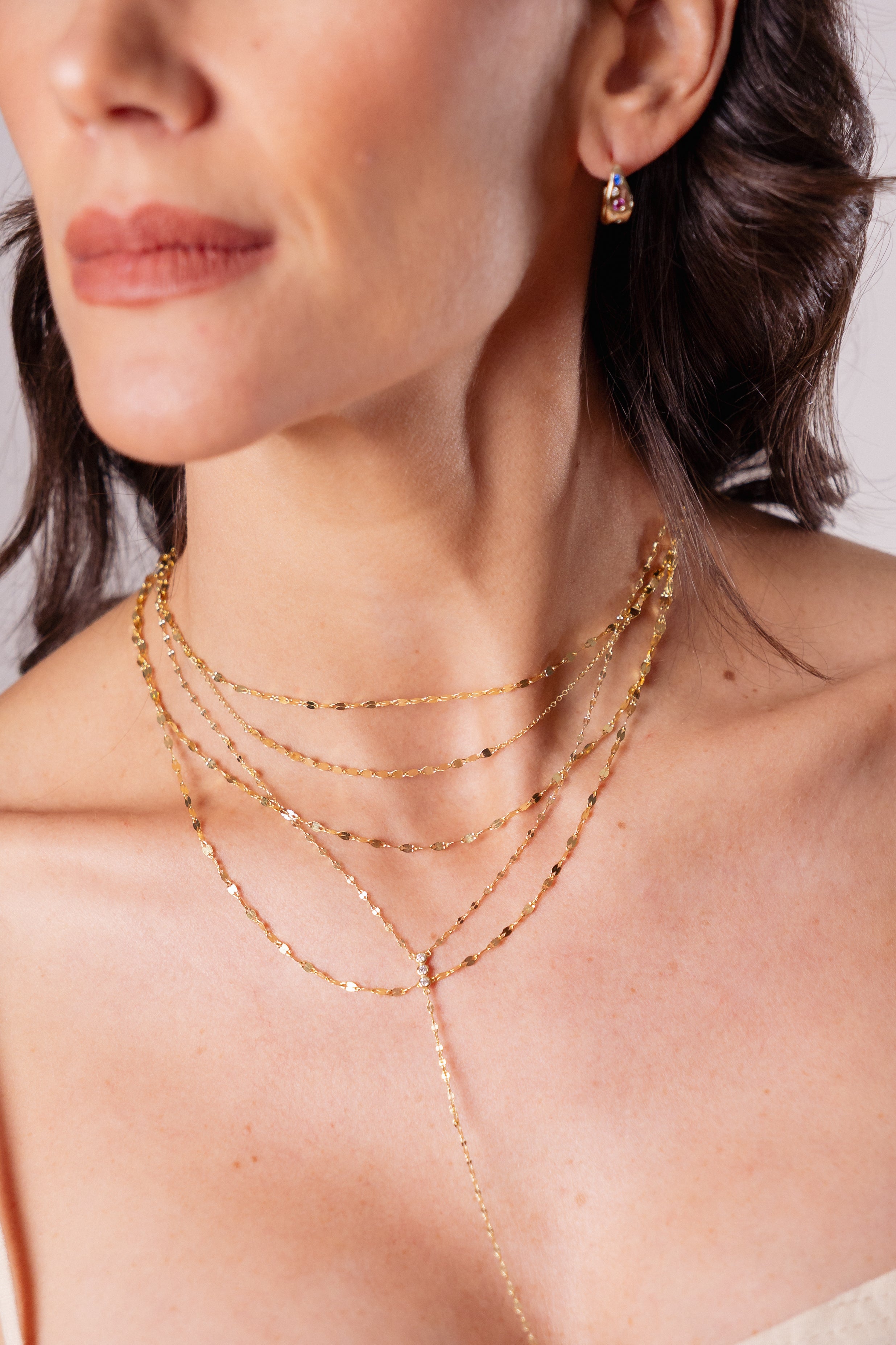 Collar Triple Chainey Mirror Choker