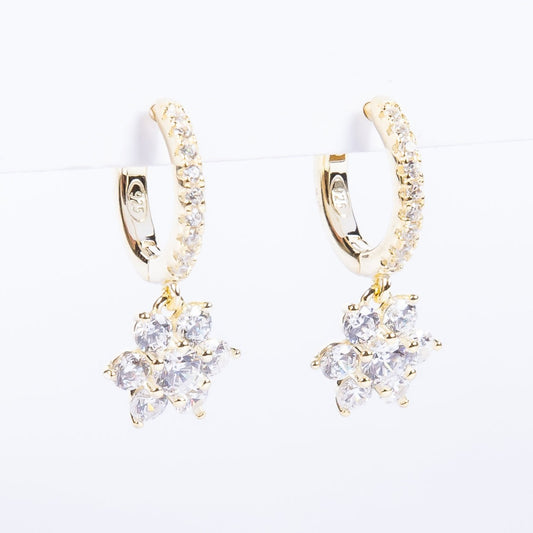 Aro Cz Hoop With Crystal Flower