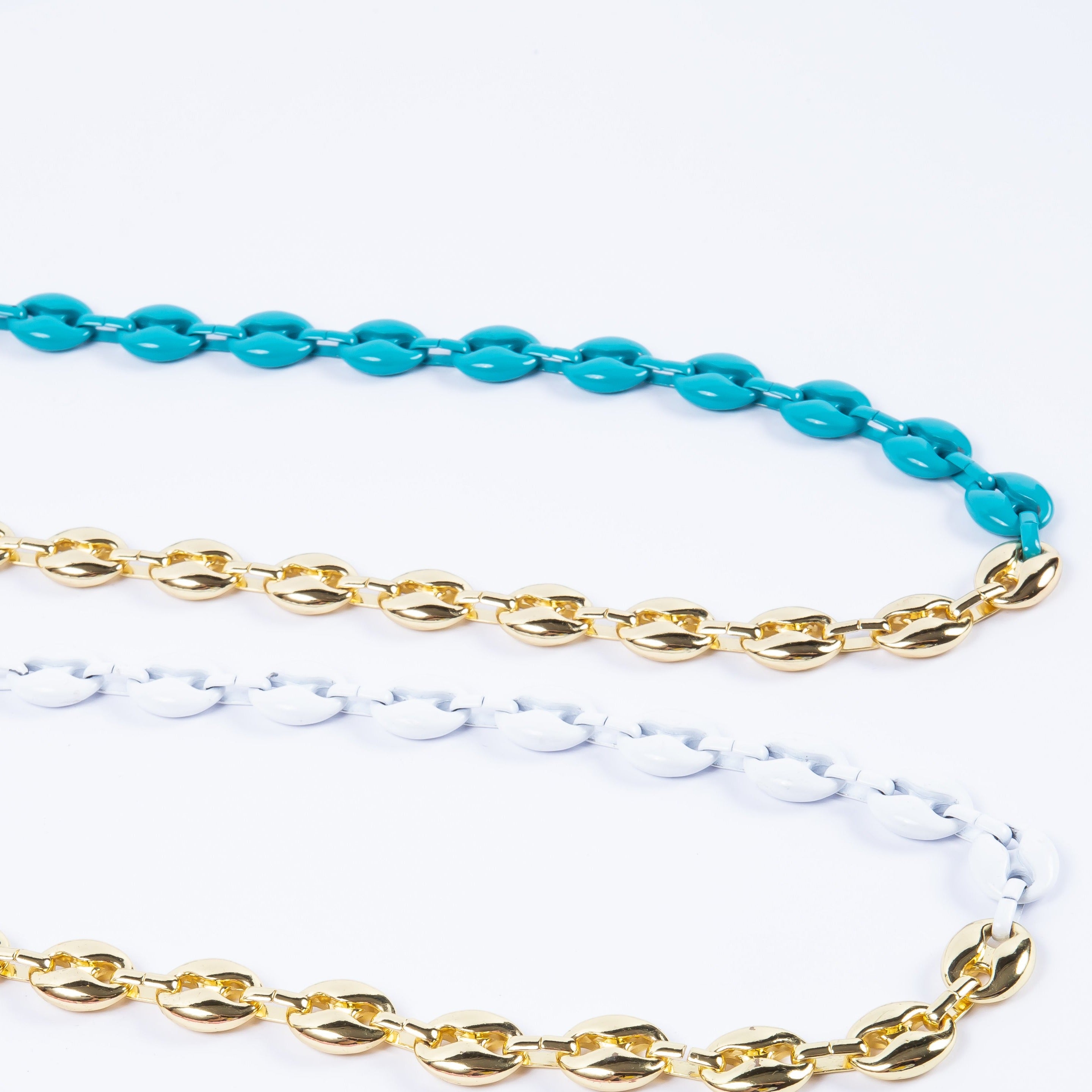 Collar Guc Enamel Gold Choker Teal