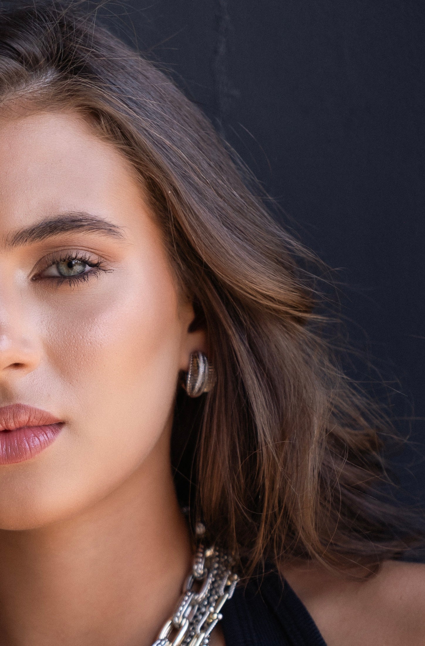 Aro 4D Chunky Mirrored Hoop Gold Clip-on