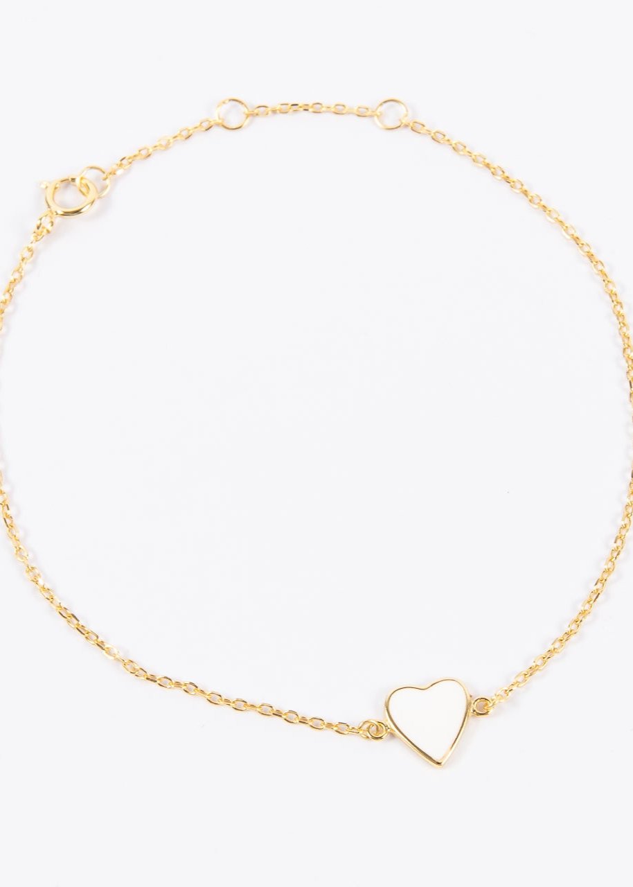 Pulsera SS Sided Enamel Heart Bracelet