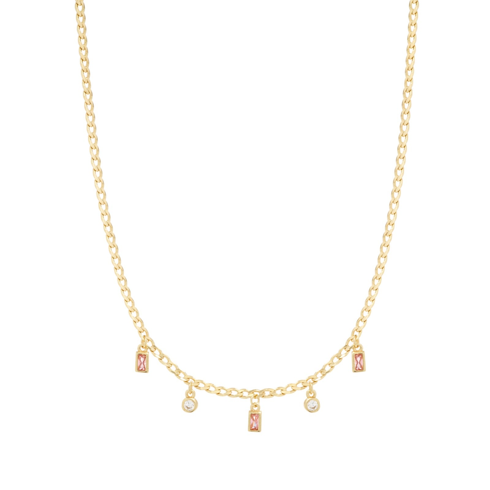 Collar Cuban 5 CZ drops choker