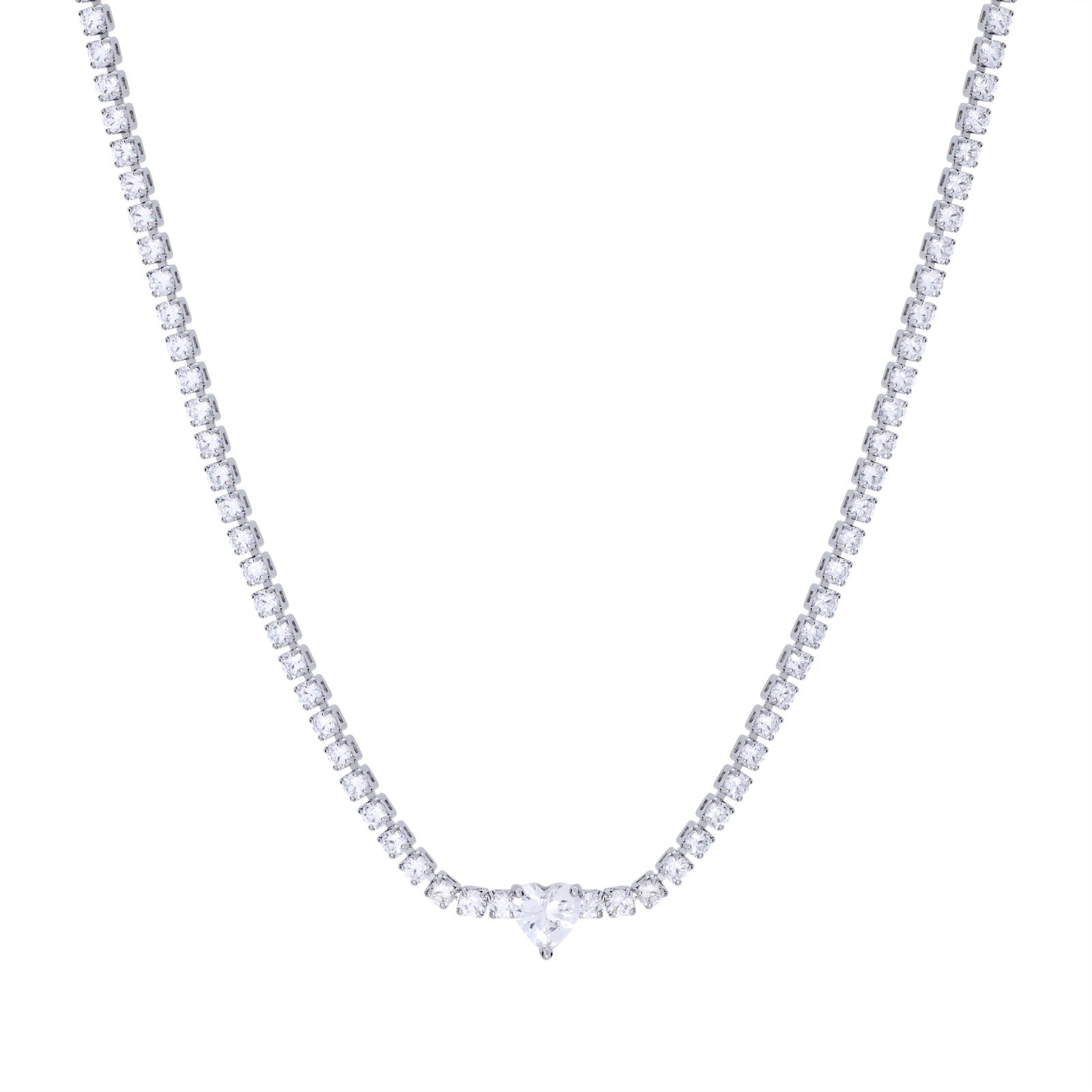 Collar Medium Cirka Heart Ent Silver