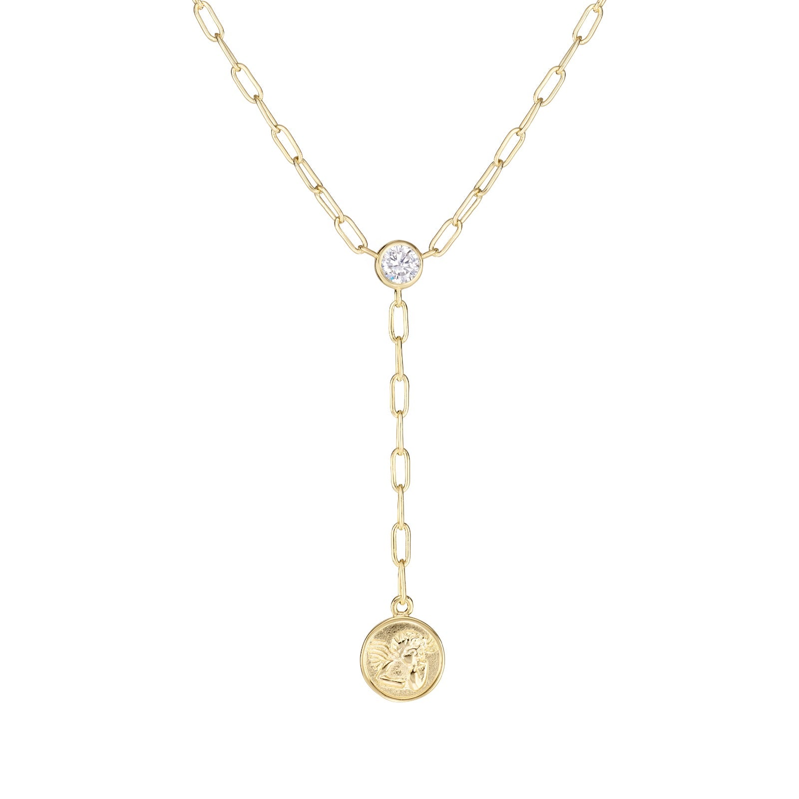 Collar Brassy Paperclip Angel Y Necklace