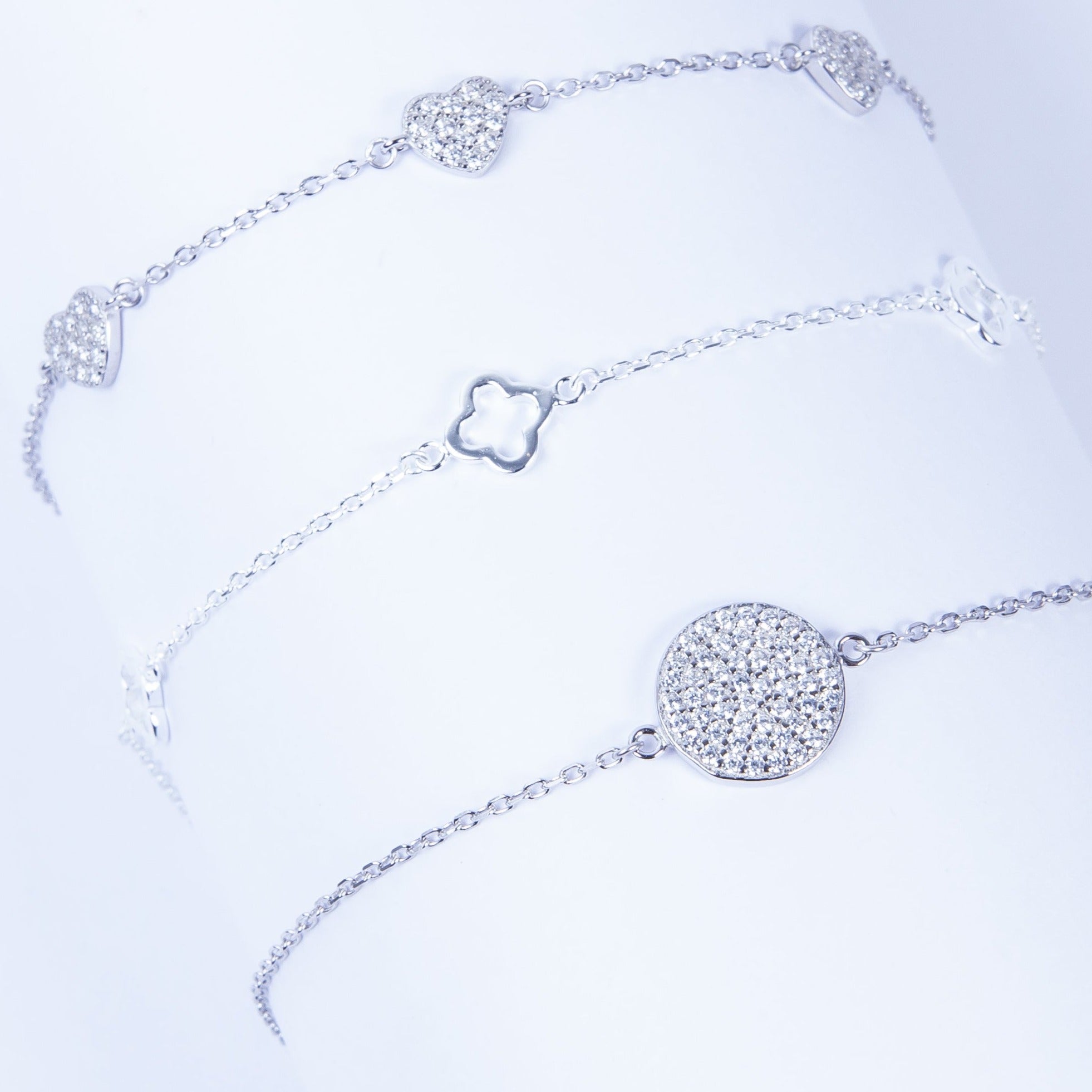 Pulsera SS Hollow Clover Silver