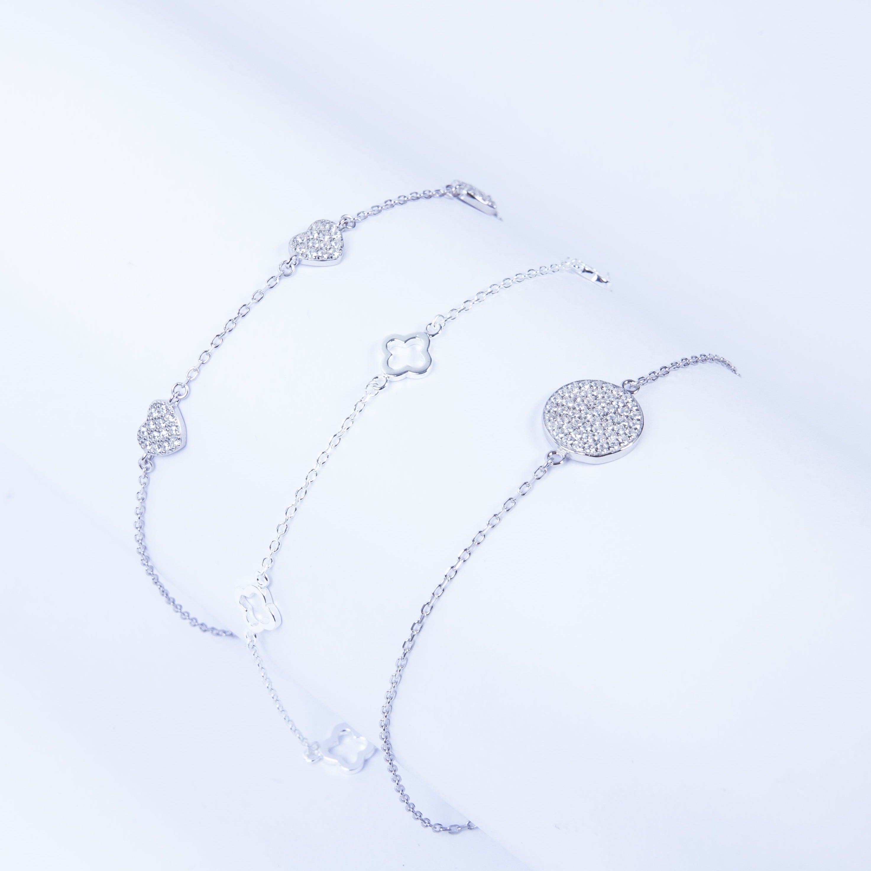 Pulsera SS Gran Pave Disc Silver