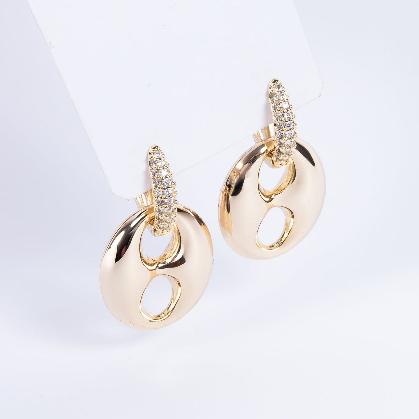 Gran Pave Hoop & Niki Dangle Brass
