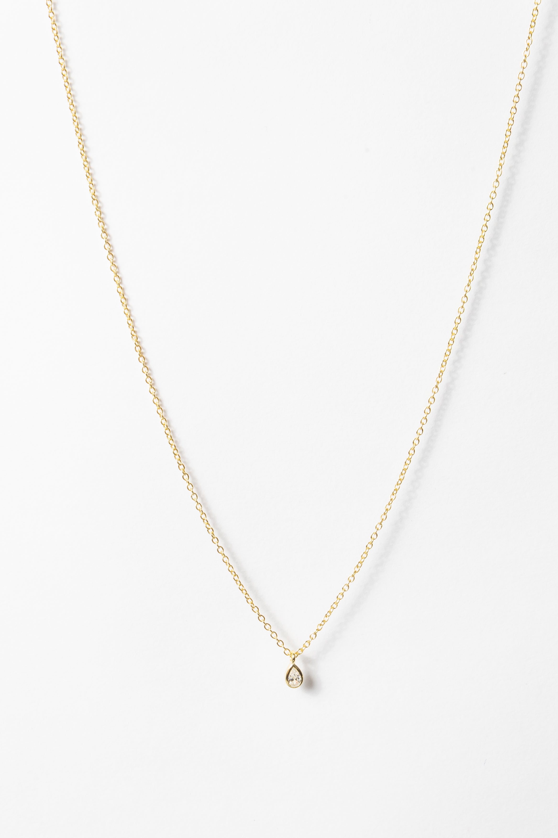 Collar Mini Cz Teardrop Necklace