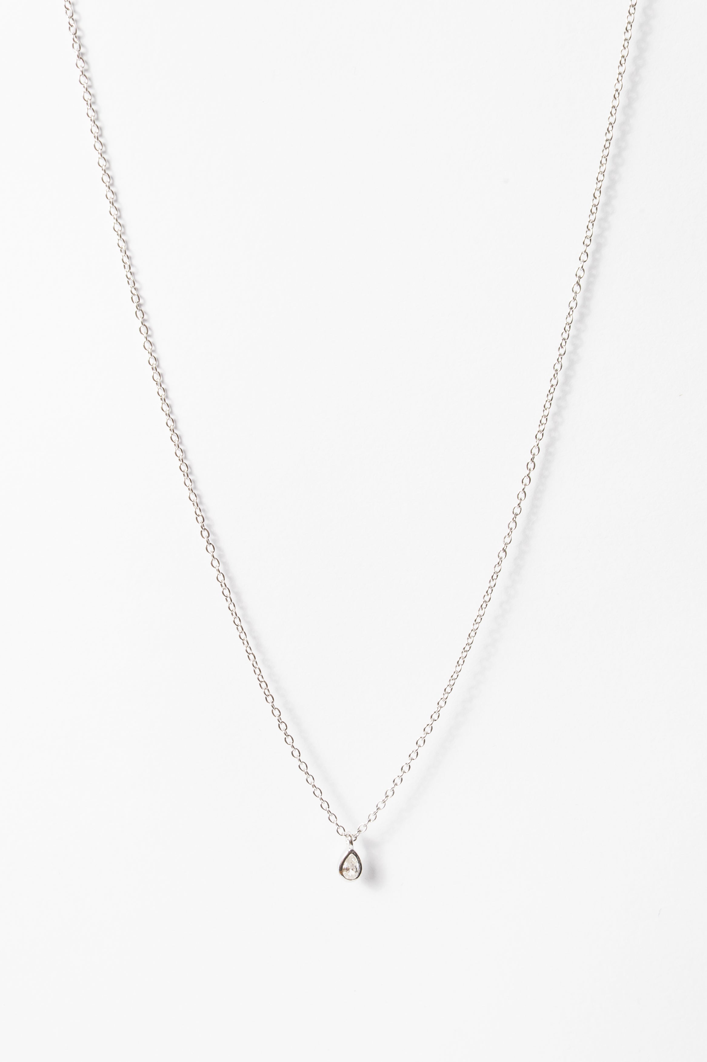 Collar Mini Cz Teardrop Necklace