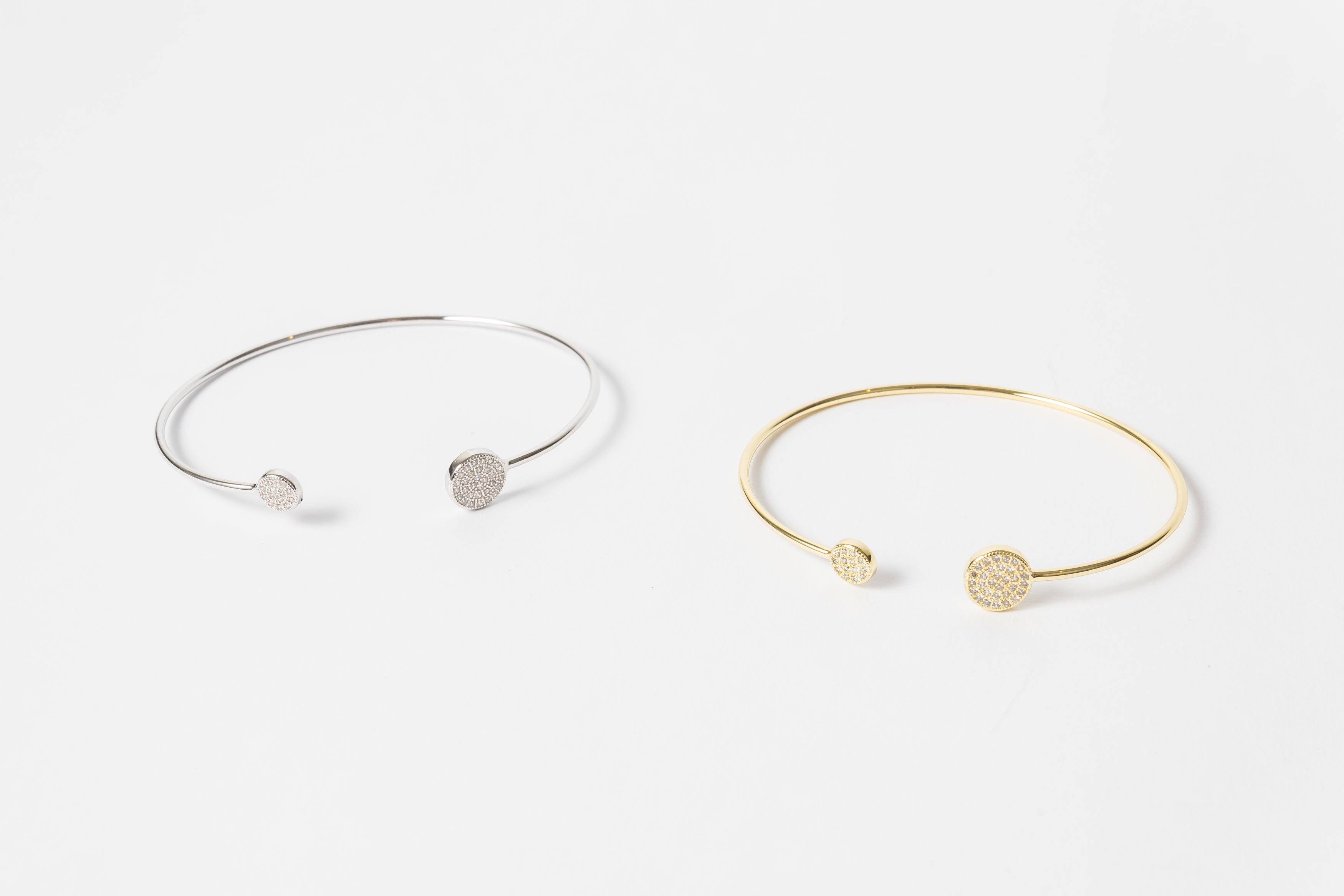 Pulsera Brassy Open Cuff Double Pave