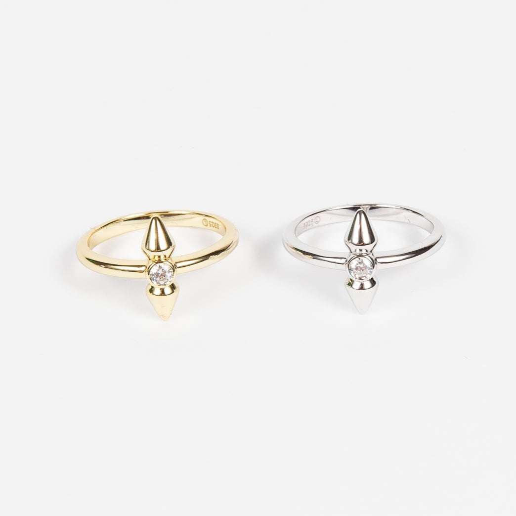Anillo Double Spike CZ
