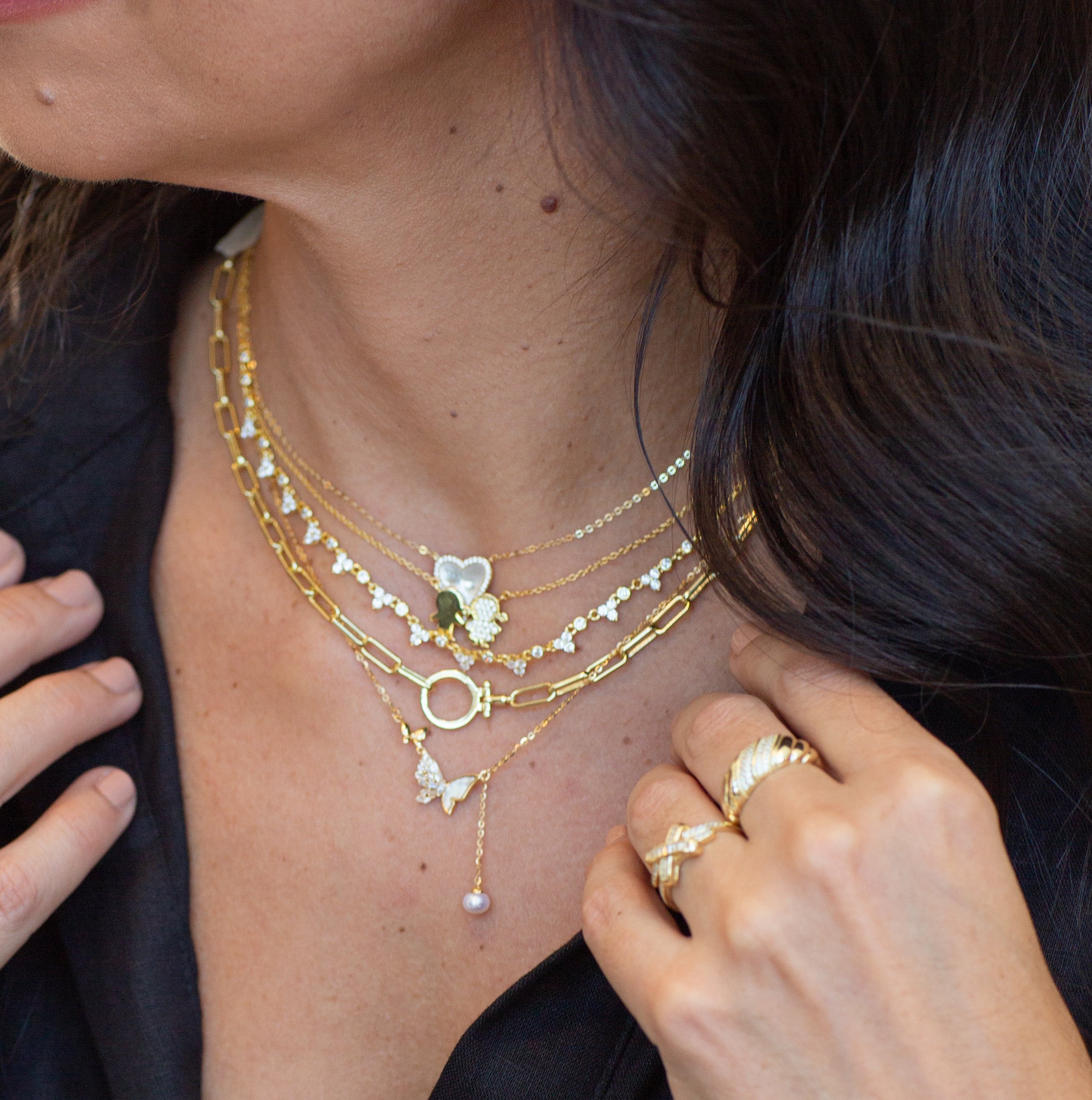 Collar Trido & CZ Gross Choker