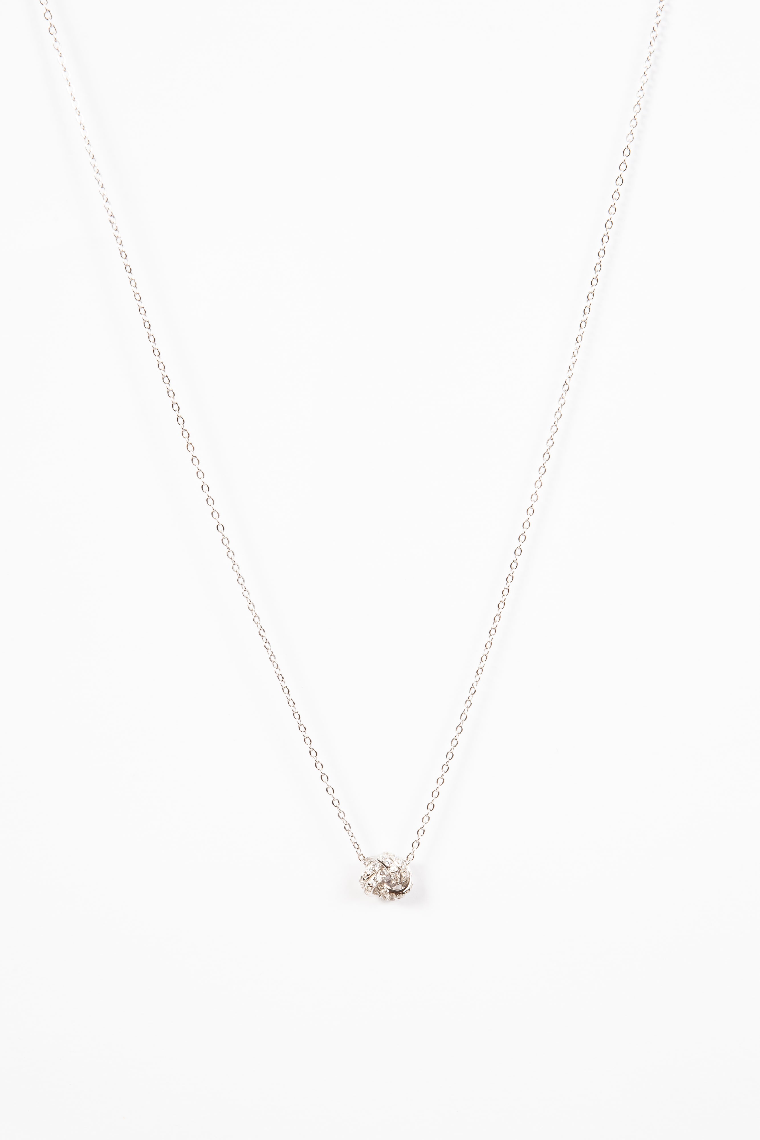 Collar Knotted Trio CZ Gold Necklace