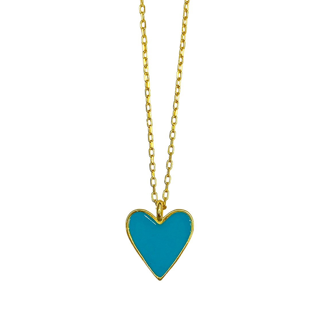 Collar Enamel Heart SM Blue