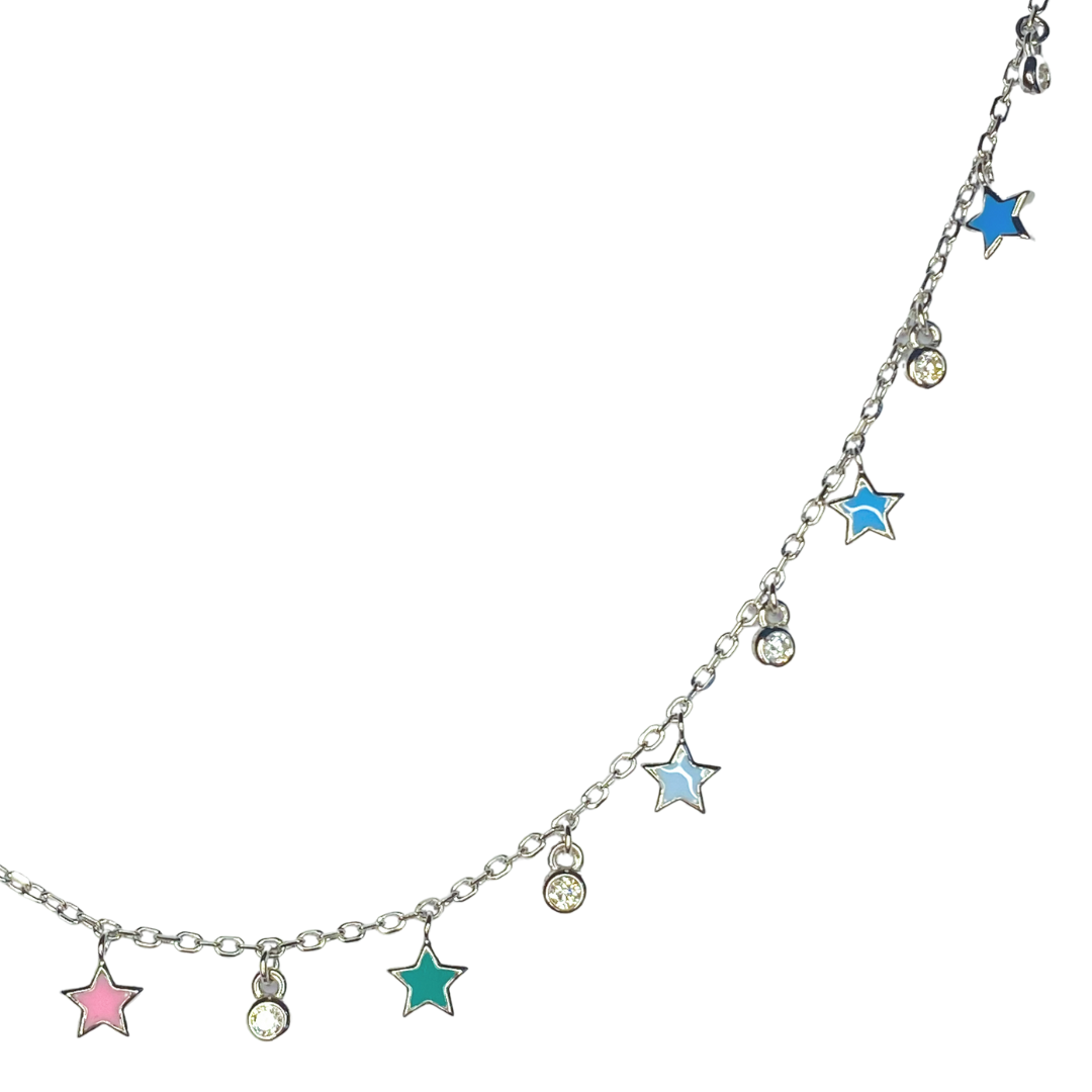 Collar Baby Star & Heart Enamel Silver
