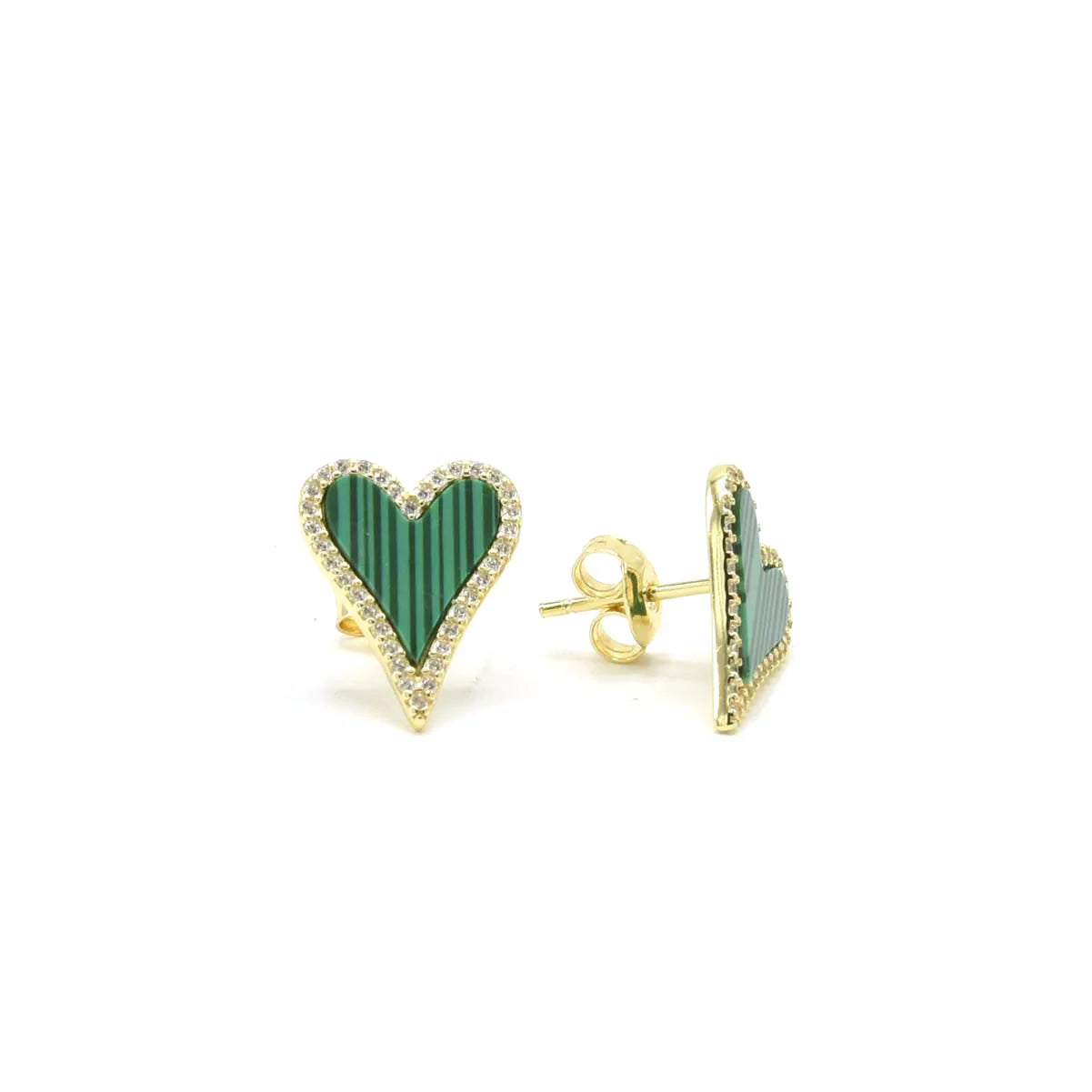 Aro Green Heart Love Stud