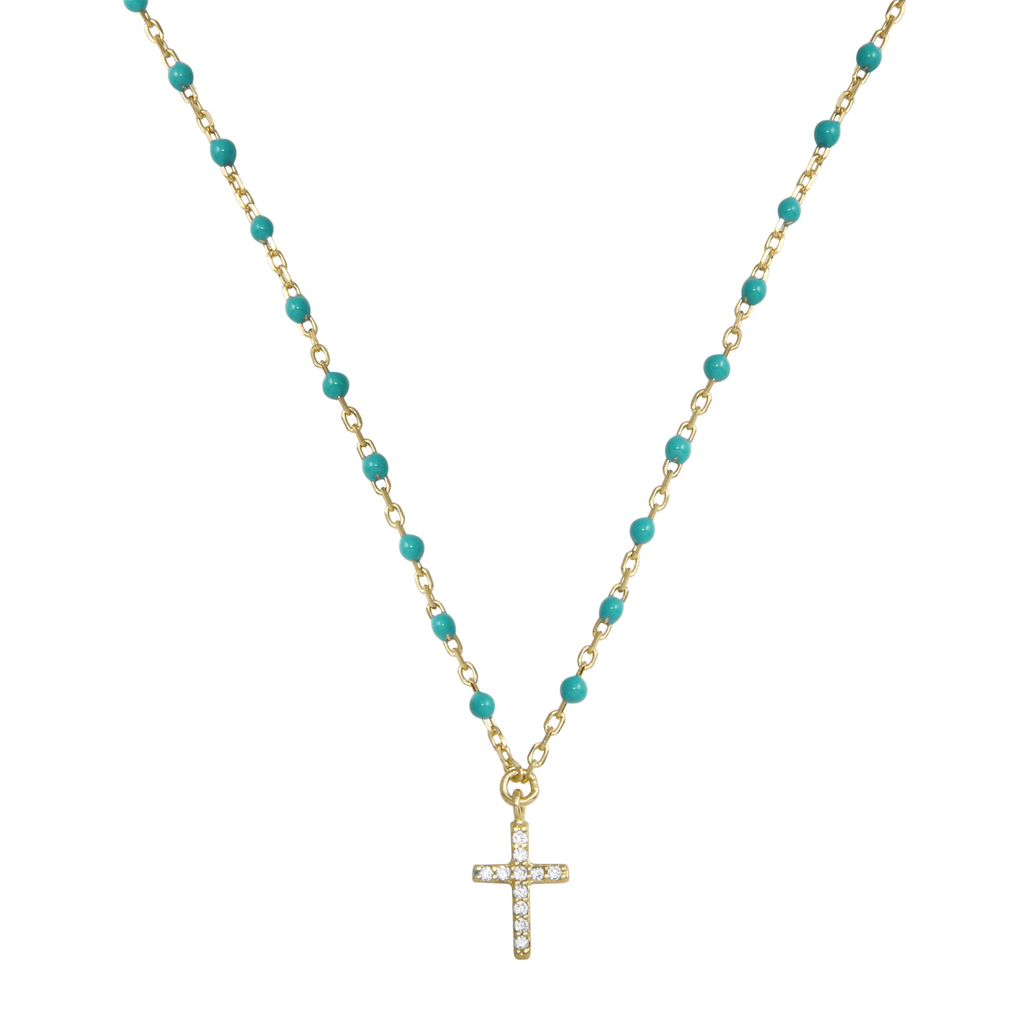 Collar Mini Rosary Turq