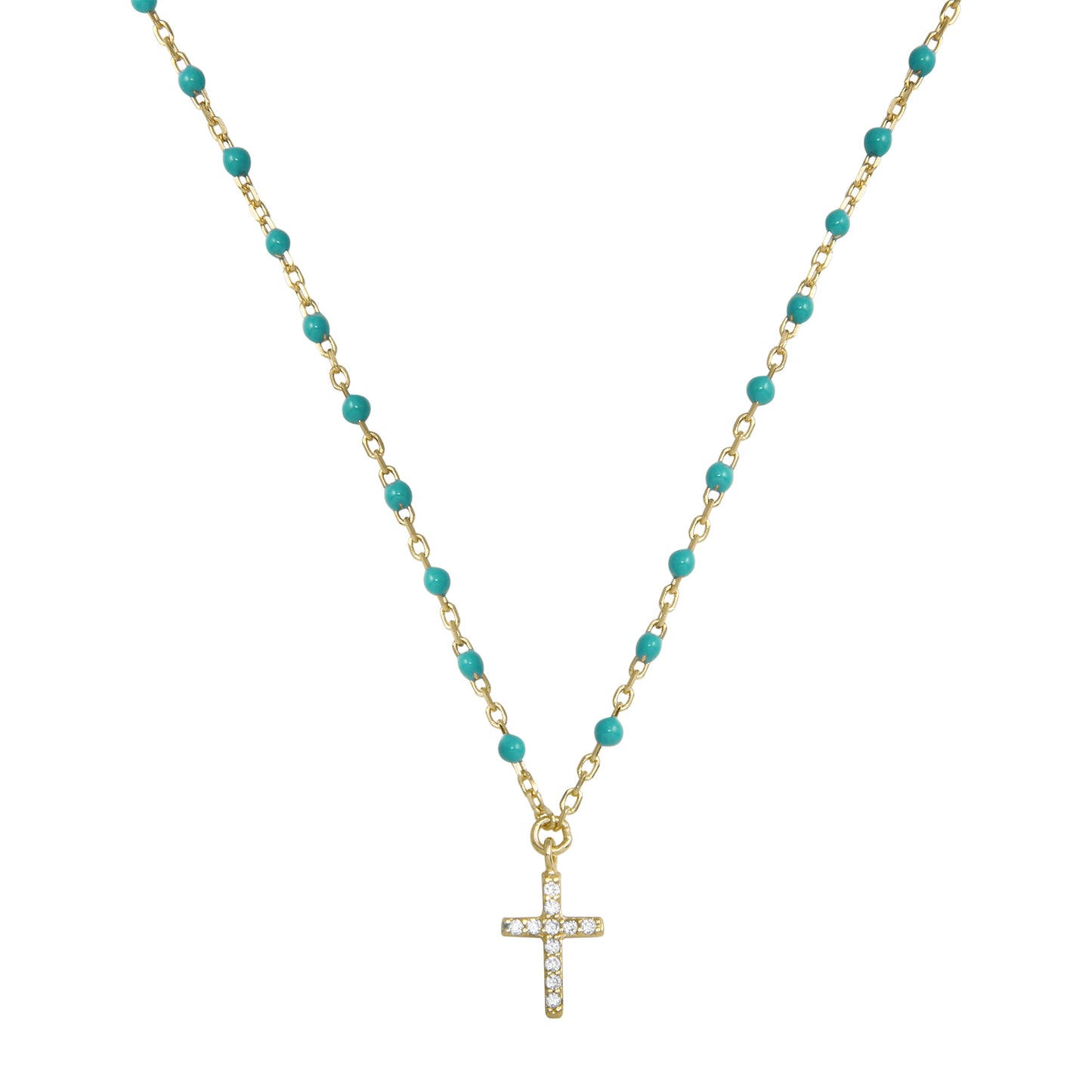 Collar Mini Rosary Turq